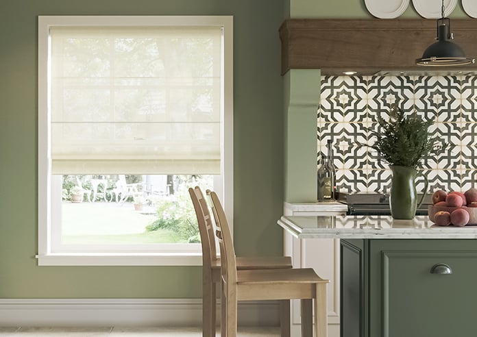 Sahara Voile, Metallic Cream - Motorised Roman Blind - Image 3